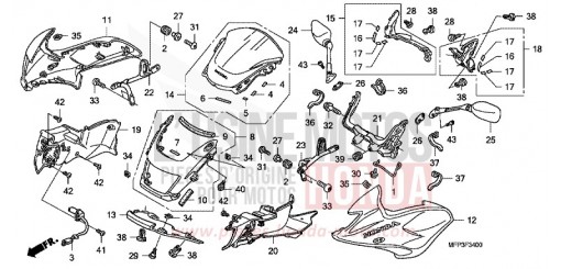 V. VERKLEIDUNG/SEITENVERKLEIDUNG/WINDSCHUTZSCHEIBE CB1300SA8 de 2008